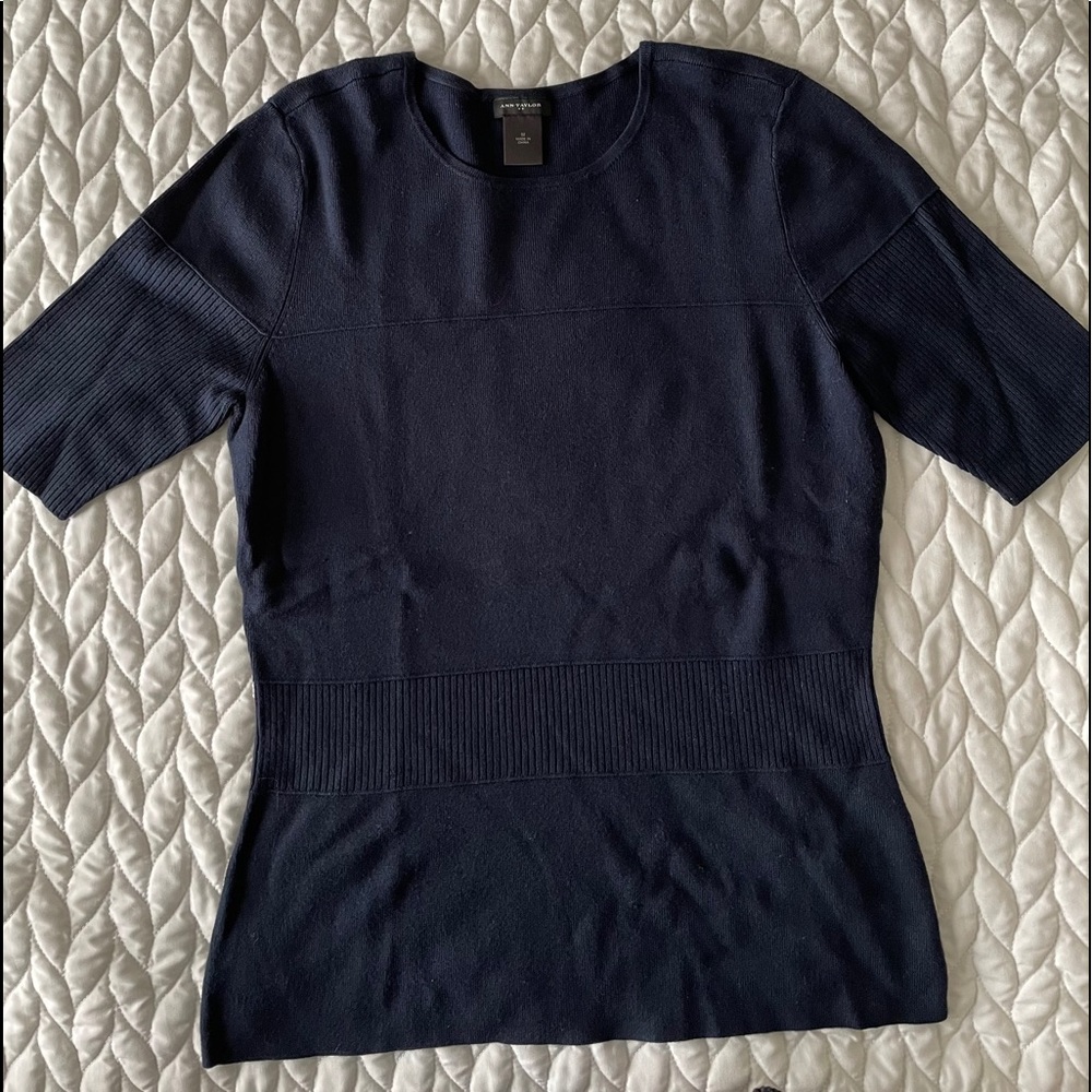 Navy Knit Ann Taylor Top